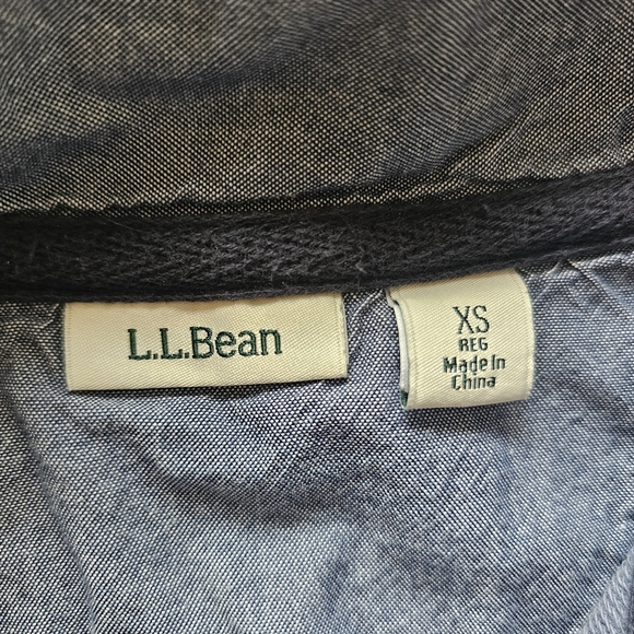 LL Bean Cotton Rugby Henley XS Grey Rainbow Stripe Granola Girl Outdoorsy Nature - Picture 9 of 13